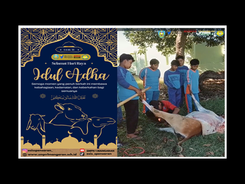 PELAKSANAAN KEGIATAN PENYEMBELIHAN HEWAN QURBAN DI SMPN 1 MANGARAN
